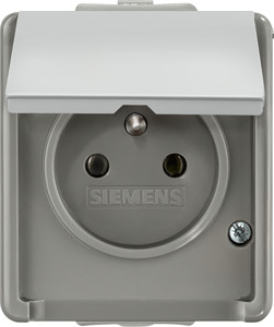 Steckdose mit Mittenschutzkontakt DELTA fläche AP IP44 16A 250V 2pol.