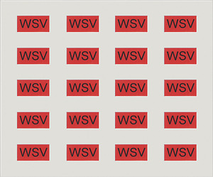 Beschriftungsbogen 20 Klebeschilder rot für SCHUKO WSV