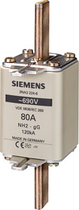 NH2-Sicherungseinsatz 80A GL/GG 690VAC 440VDC mit Stirnmelder