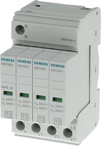 UESE T2, UC 350/264V a.c., 3+1 Überspannungsableiter T2, UN 240/400V, U