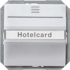 DELTAi-system HotelCard-Schalter beleuchtet alu.-metallic 55x55mm