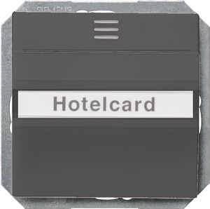 DELTAi-system HotelCard-Schalter beleuchtet carbon-metallic 55x55mm