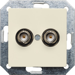 BNC-Abdeckplatte 2-fach DELTA i-system elektroweiss
