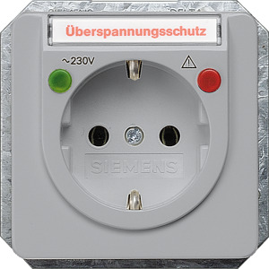 SCHUKO-Steckdose 16A Ü-Schutz DELTA profil silber Beschriftungsf.