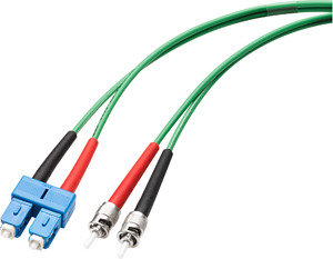 Fiber Optic Multimode Cord SC/ST 50/125 1xSC Duplex- 1xST-Stecker 1m