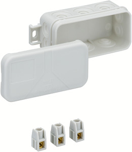 Abzweigdose IP55 max. 2,5mm² IK07 SK II Ui 400VAC VDE hfr