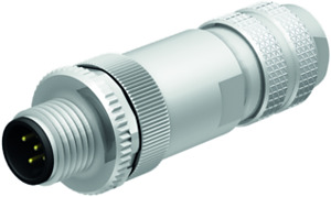 M12 x 1 Rundsteckverbinder, Konfekt ionierbarer Stecker, gerade