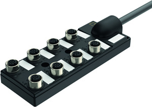 Passiver Aktuator-/Sensor-Verteiler M12 x 1, 8-fach, mit fest angeschlossene