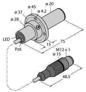 Strömungsüberwachung, Eintauchsenso r mit integrierter Auswerteelektron