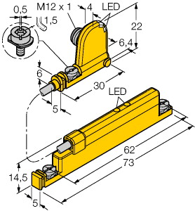 Linearwegsensor, zur analogen Pneum atik-Zylinder-Abfrage, permaprox