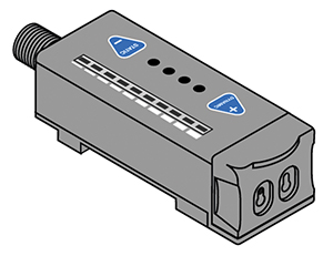 Opto-Sensor, Lichtleiter-Sensor für Glaslichtleiter, rot, Anschluss:M12