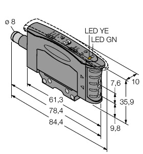 Opto-Sensor, Lichtleiter-Sensor für Kunststofflichtleiter