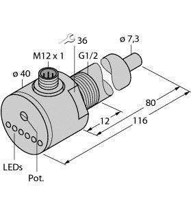 Strömungsüberwachung, Eintauchsenso r mit integrierter Auswerteelektron