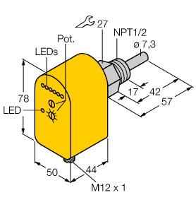 Strömungsüberwachung, Eintauchsenso r mit integrierter Auswerteelektron