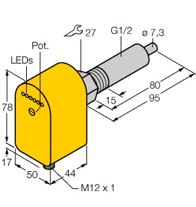 Strömungsüberwachung, Eintauchsenso r mit integrierter Auswerteelektron