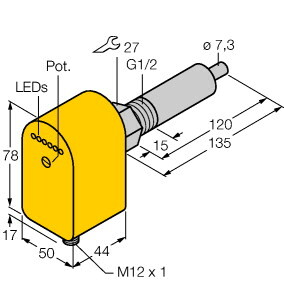 Strömungsüberwachung, Eintauchsenso r mit integrierter Auswerteelektron
