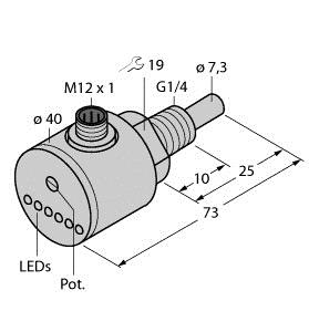 Strömungsüberwachung, Eintauchsenso r mit integrierter Auswerteelektron