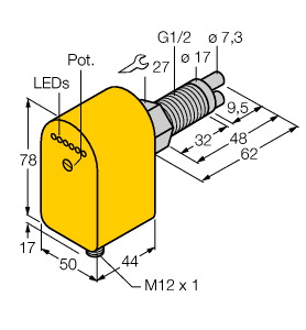 Strömungsüberwachung, Eintauchsenso r mit integrierter Auswerteelektron