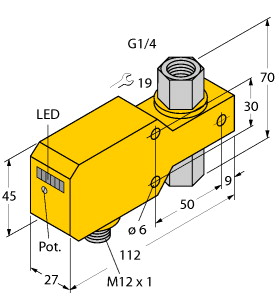 Strömungsüberwachung, Inline-Sensor mit integrierter Auswerteelektroni