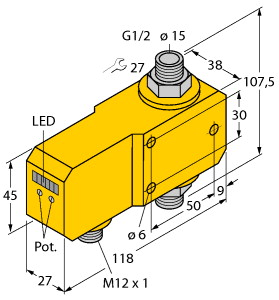 Strömungsüberwachung, Inline-Sensor mit integrierter Auswerteelektroni