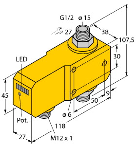 Strömungsüberwachung, Inline-Sensor mit integrierter Auswerteelektroni