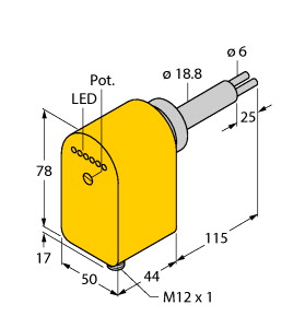 Strömungsüberwachung, Eintauchsenso r mit integrierter Auswerteelektron