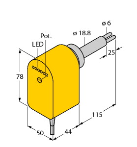 Strömungsüberwachung, Eintauchsenso r mit integrierter Auswerteelektron