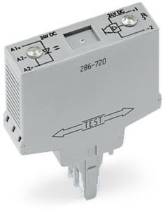 Optokoppler-Baustein 24VDC b=15mm Ausg. 24VDC 5A minus-schalt.