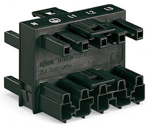 Verteiler 3-fach 5-polig schwarz 1xStecker 3xBuchse