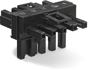 T-Verteiler 5-polig schwarz 1xStecker/2xBuchse