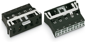 Stecker 5-polig schwarz 2x0,5-4qmm PE-Direktkontakt