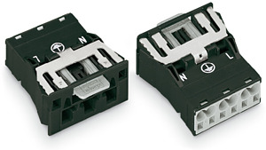 Stecker 3-polig schwarz 2x0,5-4qmm PE-Direktkontakt
