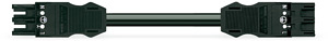 Verbindungsleitung sw 1m Stecker-Buchse PVC 2,5qmm 3-polig