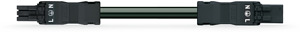 Verbindungsleitung 3x1,0qmm 1m Bu/St 3-pol. Kod.A sw halogenfrei