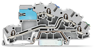 Install.-Etagenklemme 0,25-2,5qmm Serie 2003 NT/L/PE Federzug grau