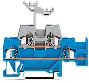 Doppelstockklemme 2,5qmm blau/grau 0,08-2,5qmm 500V 6kV