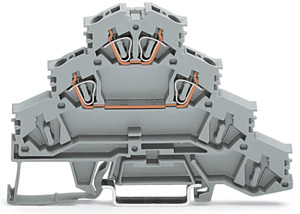 Vierstock-Reihenklemme 4qmm grau 0,08-4qmm 400V 6kV L1-L2