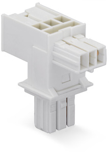 T-Verteiler 2-polig 1xStecker/2xBuchse Kod.F li-grau