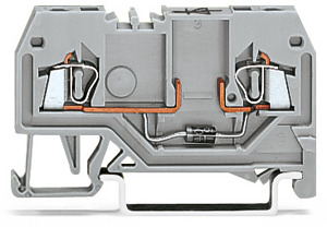 2-Leiter-Diodenklemme 1,5qmm grau 0,08-1,5qmm mit Diode 1 N 4007