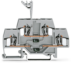 Doppelstock-Diodenklemme 4qmm grau 0,08-4qmm m. 2 Dioden 1 N 4007