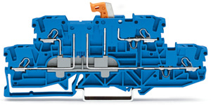 Doppelstock-Trennklemme 2,5qmm TopJobS blau horizontale Bauform
