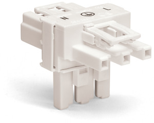 T-Verteiler 3-polig weiss 1xStecker 2xBuchse