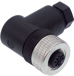 Steckverbinder 4-polig Schraubtechnik M12 Buchse winklig