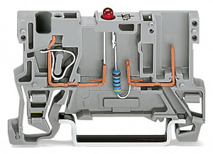 1-L-1-Pin-LED-Basisklemme 4qmm grau 0,08-4qmm Kathode rechts