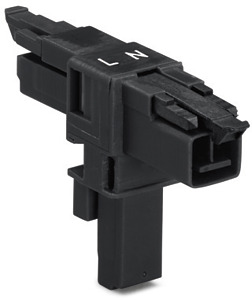 T-Verteiler 2-polig 1xStecker/2xBuchse Kod. A schwarz
