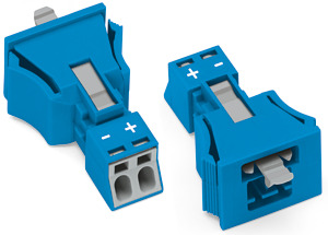 Stecker 2-polig Snap-In-Ausführung blau
