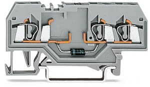 3-Leiter-Diodenklemme 2,5qmm grau 0,08-2,5qmm mit Diode 1 N 4007