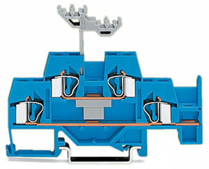 Doppelstockklemme 4qmm blau mit zusätzlicher Querbrückung