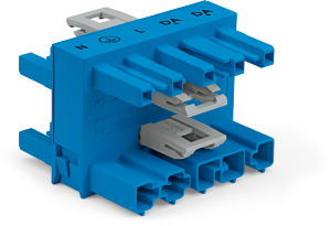 Verteiler 3-fach 5-polig blau 1xStecker 3xBuchse