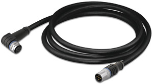 Sensor-/Aktorkabel 1m M12 Buchse wink./Stecker axial 3-p.
